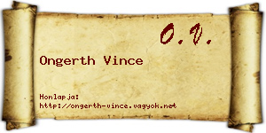 Ongerth Vince névjegykártya